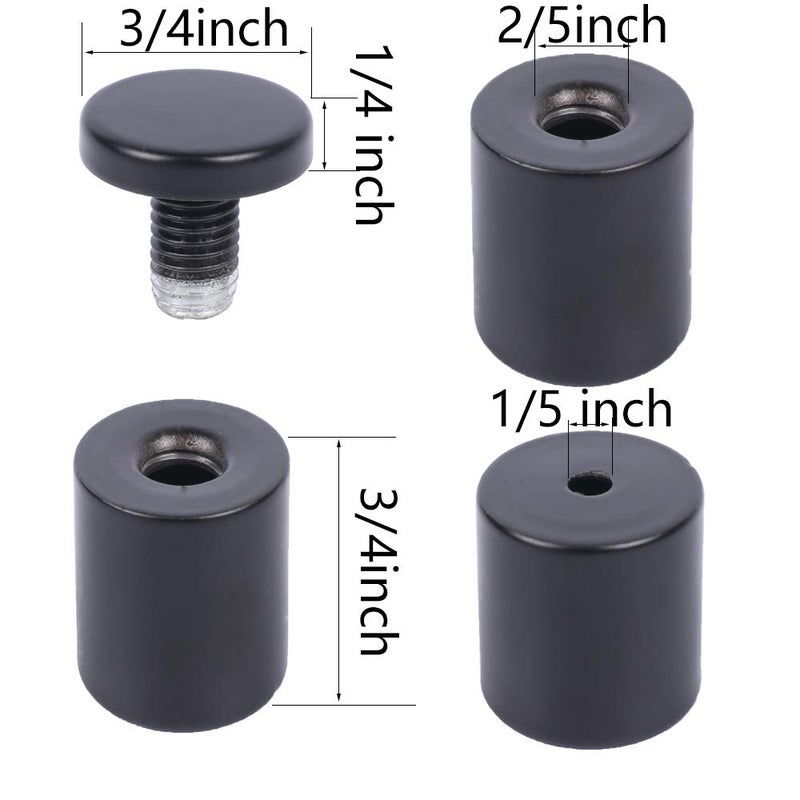 Osring 3/4 x 1 Inch Sign Standoffs Hardware 16 Pack, Stainless Steel Screw Standoffs Wall Mounting Signage Holder for Acrylic Board, Glass Panel and Plexiglass Picture, Black - Image 2